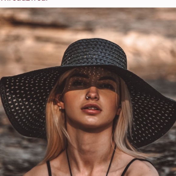 ☀️- BLACK SUN HAT wide brim bucket hat - Picture 3 of 3